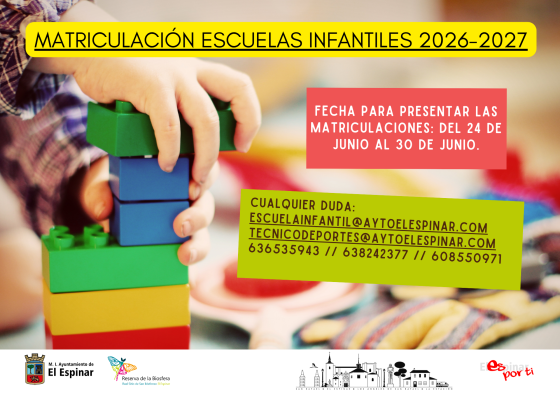 MATRICULACIÓN ESCUELAS INFANTILES 2026-2027